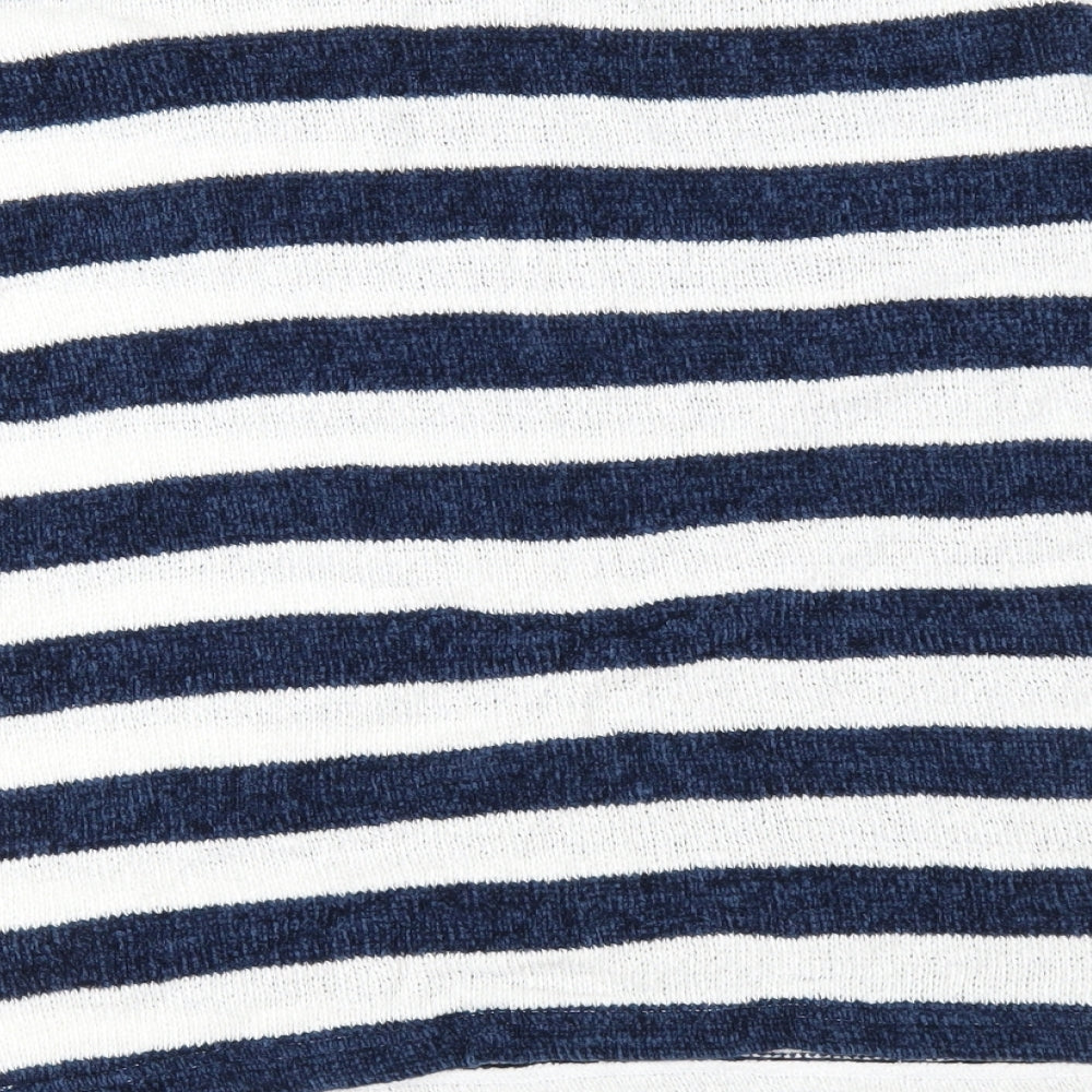 TU Womens Blue Striped Knit Pullover Jumper Size 14