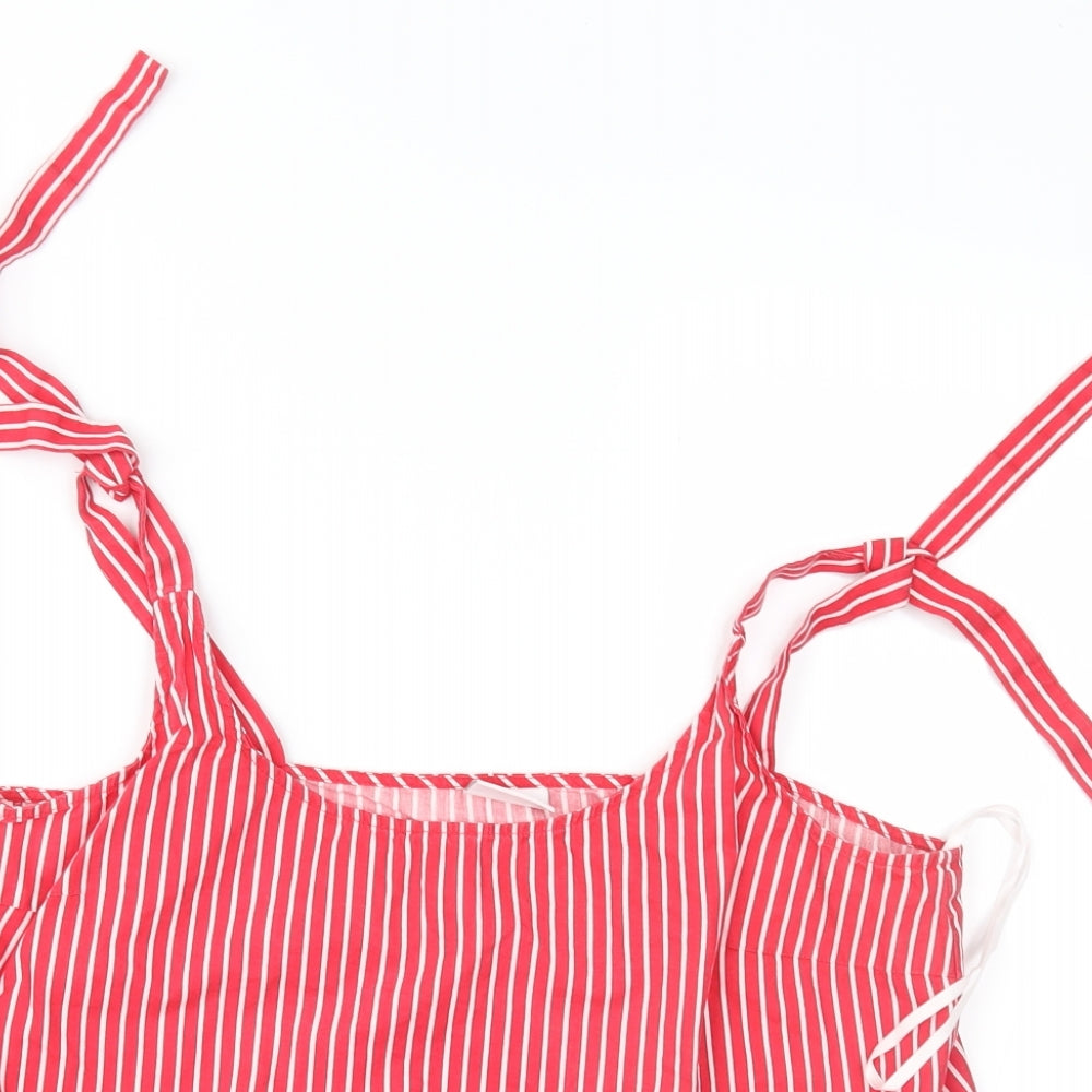 Villa Womens Red Striped  Camisole Blouse Size 12
