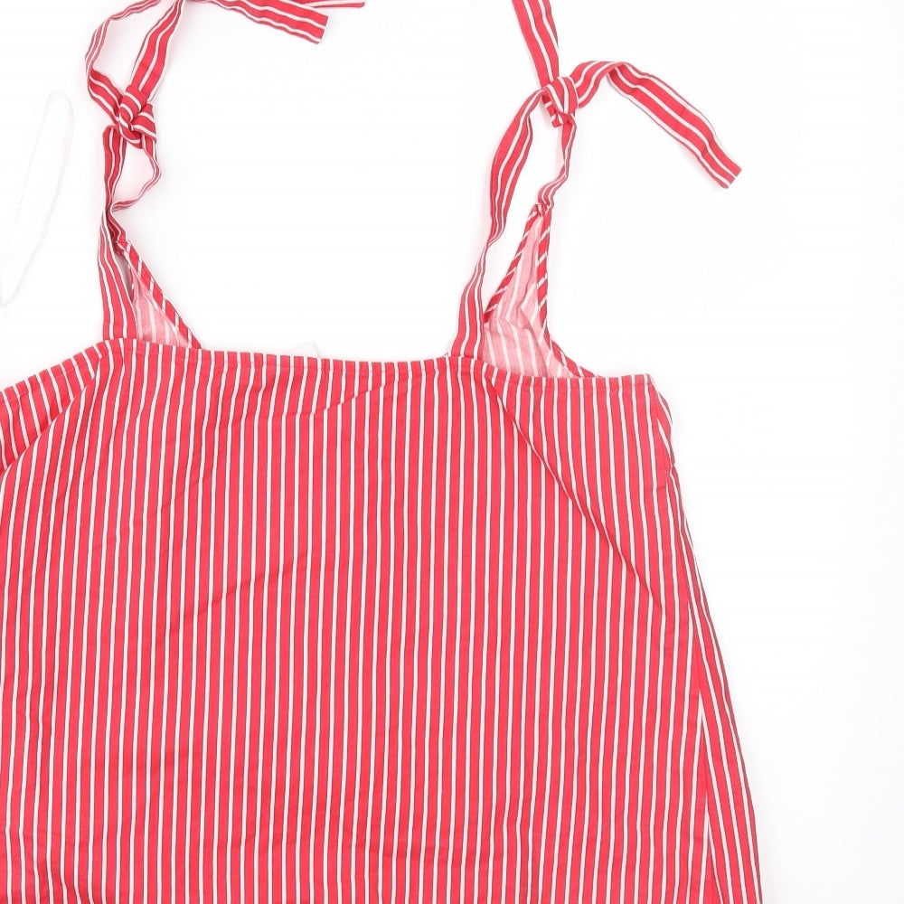 Villa Womens Red Striped  Camisole Blouse Size 12