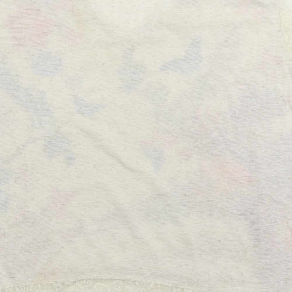Per Una Womens Beige Floral  Basic T-Shirt Size 16