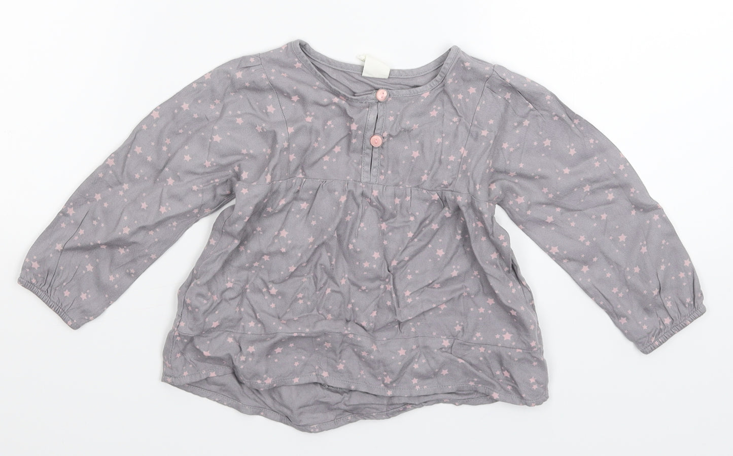 H&M Girls Grey Geometric  Shirt Dress  Size 12-18 Months