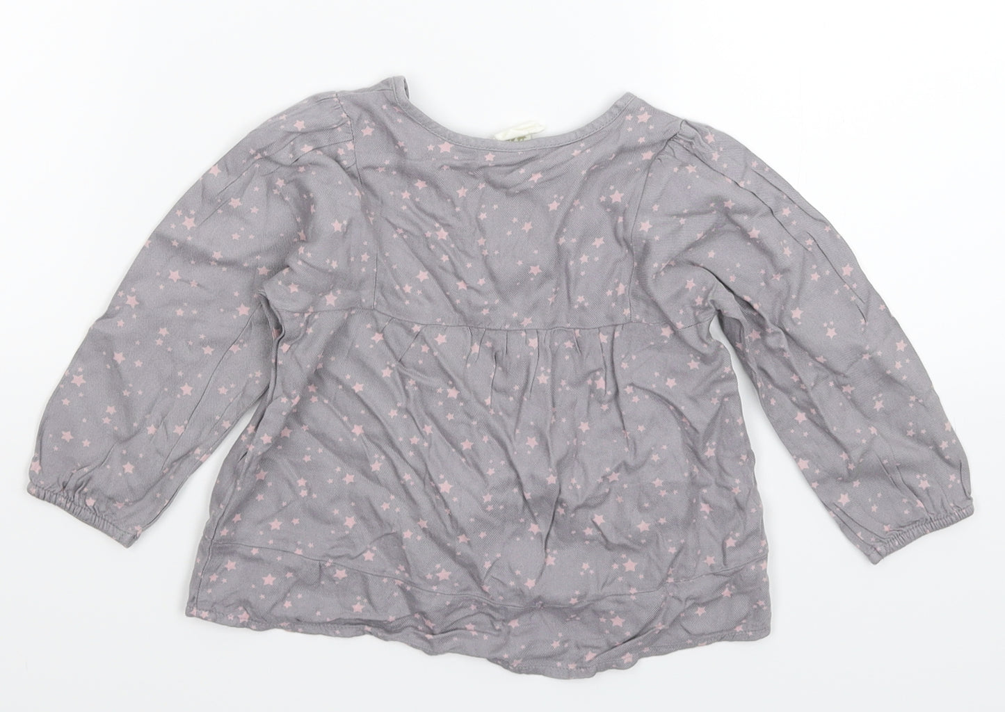 H&M Girls Grey Geometric  Shirt Dress  Size 12-18 Months