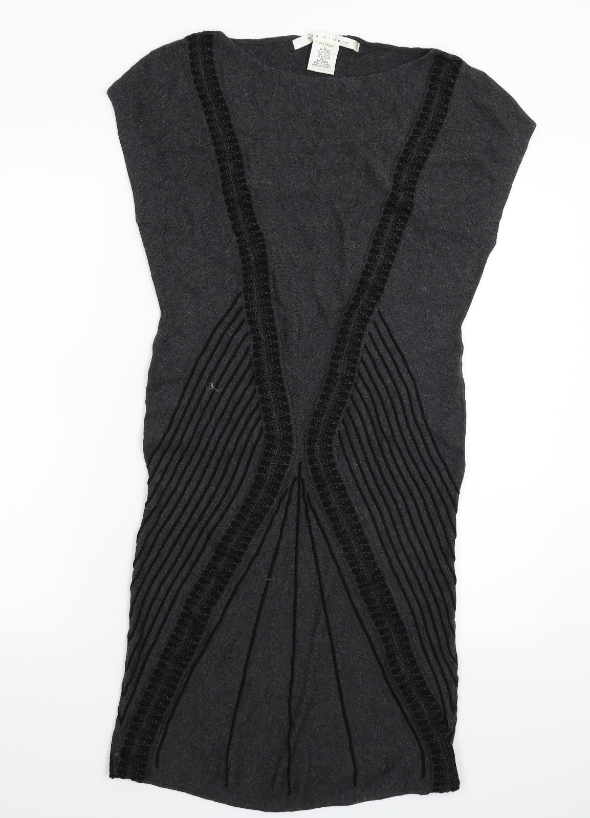 Max Studio Womens Grey  Knit Jumper Dress  Size L