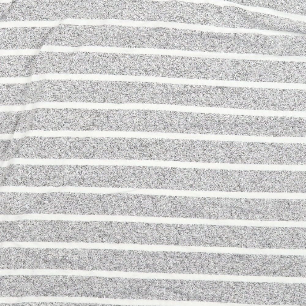 Marks and Spencer Womens Grey Striped Knit Pullover Jumper Size 12