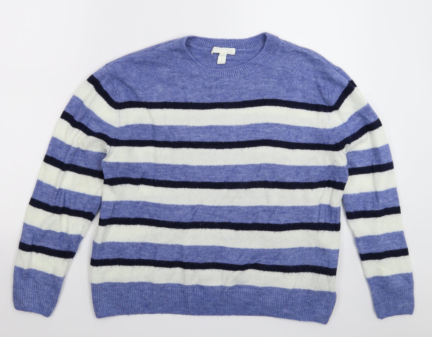 H&M Womens Blue  Knit Pullover Jumper Size M