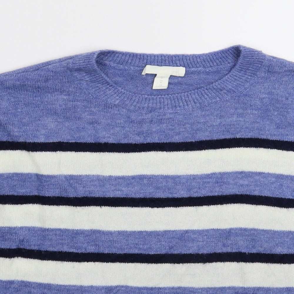 H&M Womens Blue  Knit Pullover Jumper Size M