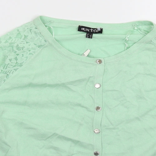 Marble Womens Green  Knit Cardigan Jumper Size S