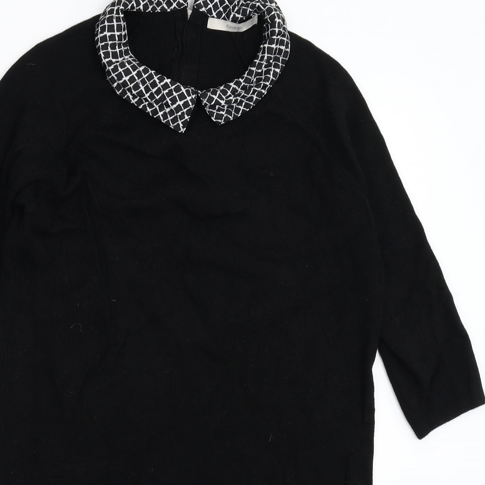 George Womens Black  Knit Jumper Dress  Size 12