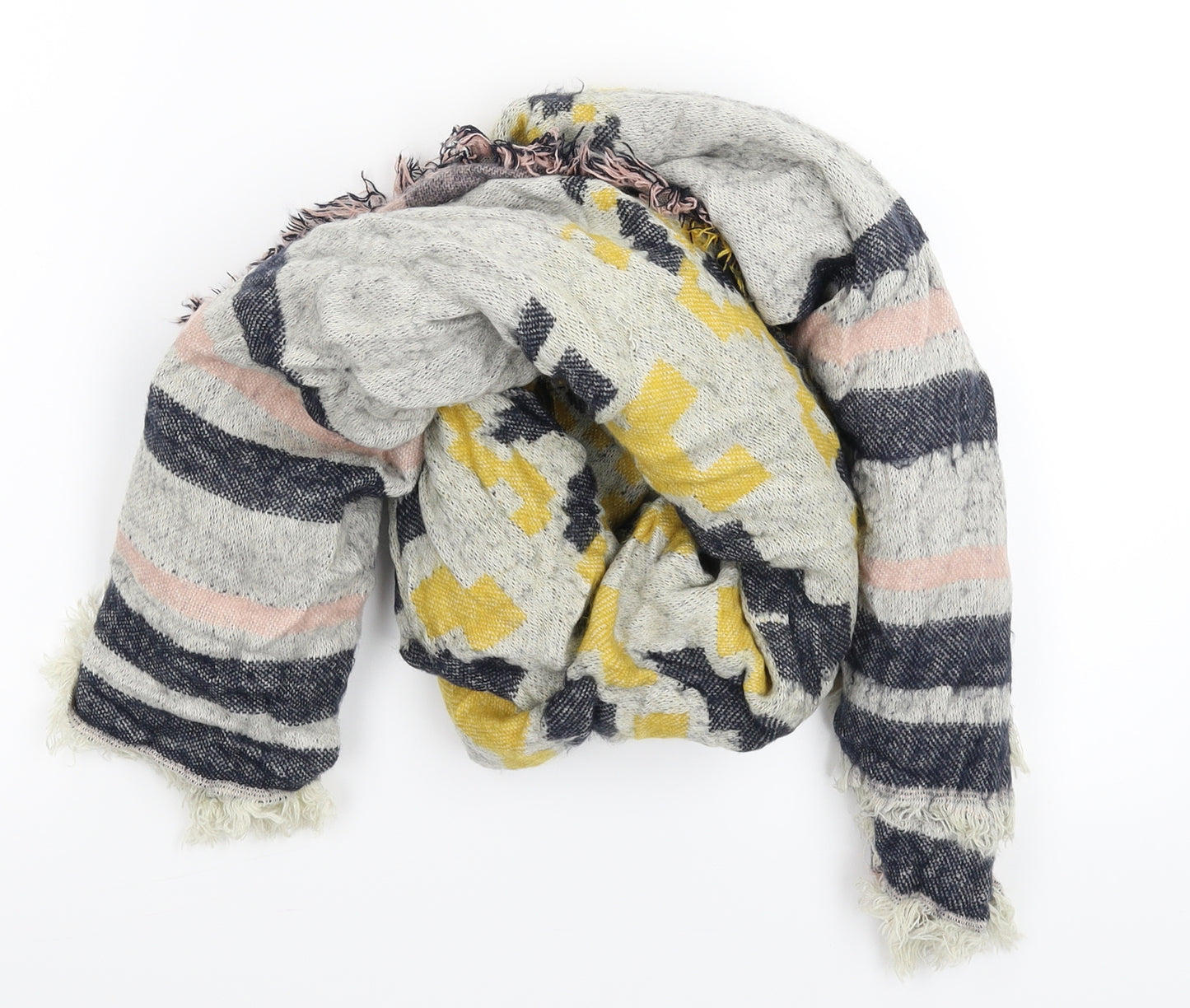H&M Womens Multicoloured Geometric Knit  Scarf