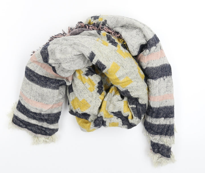 H&M Womens Multicoloured Geometric Knit  Scarf
