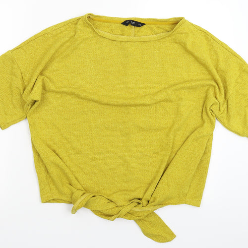 F&F Womens Yellow  Knit Pullover Jumper Size 14