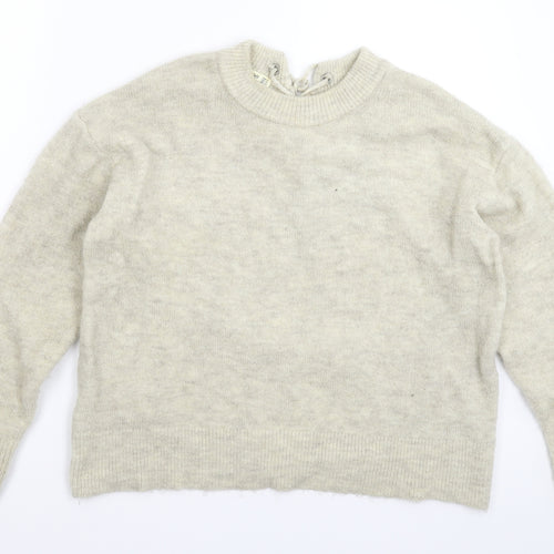 Mango Womens Grey  Knit Pullover Jumper Size S