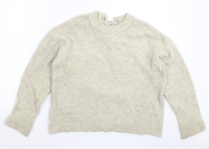 Mango Womens Grey Knit Pullover Jumper Size S