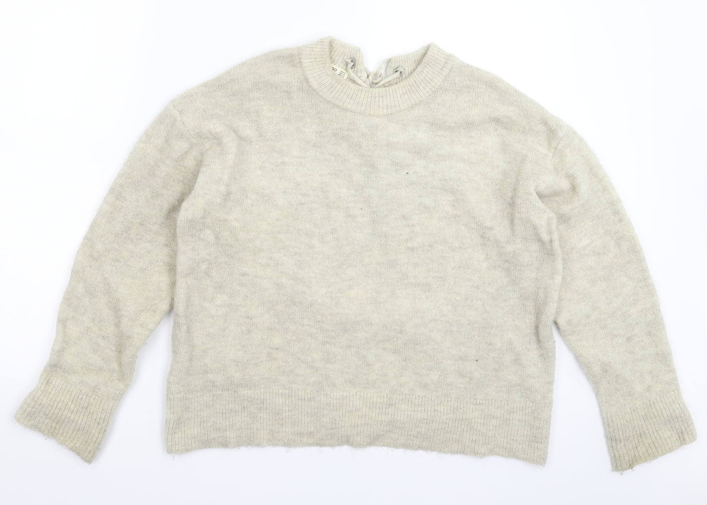 Mango Womens Grey  Knit Pullover Jumper Size S