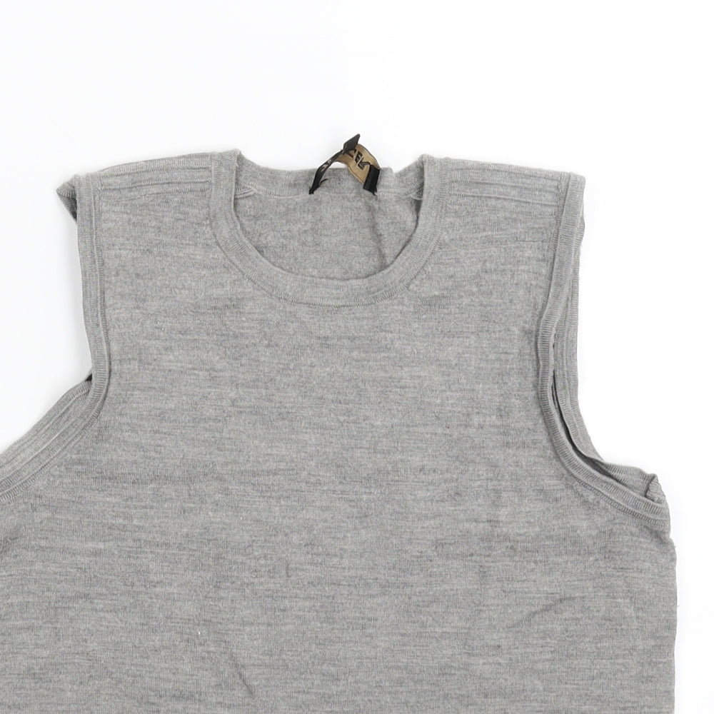 Jaeger Womens Grey  Knit Vest Jumper Size S