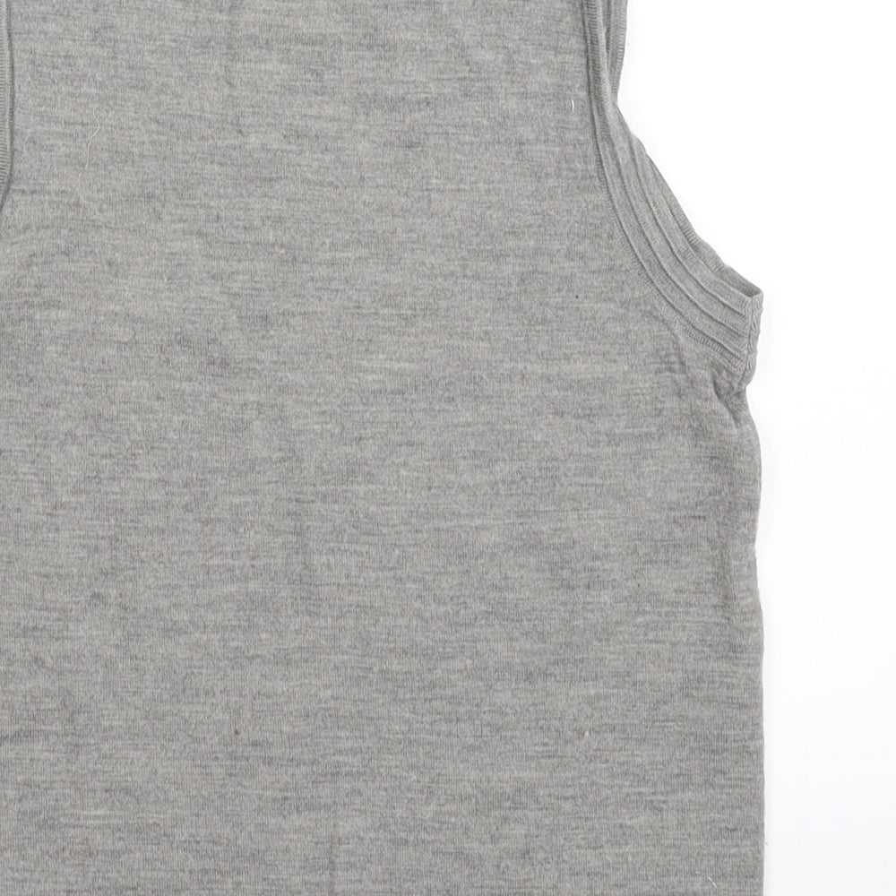 Jaeger Womens Grey  Knit Vest Jumper Size S