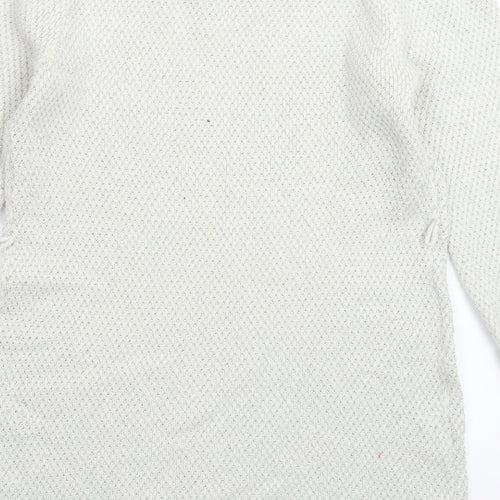 H&M Womens White  Knit Pullover Jumper Size M