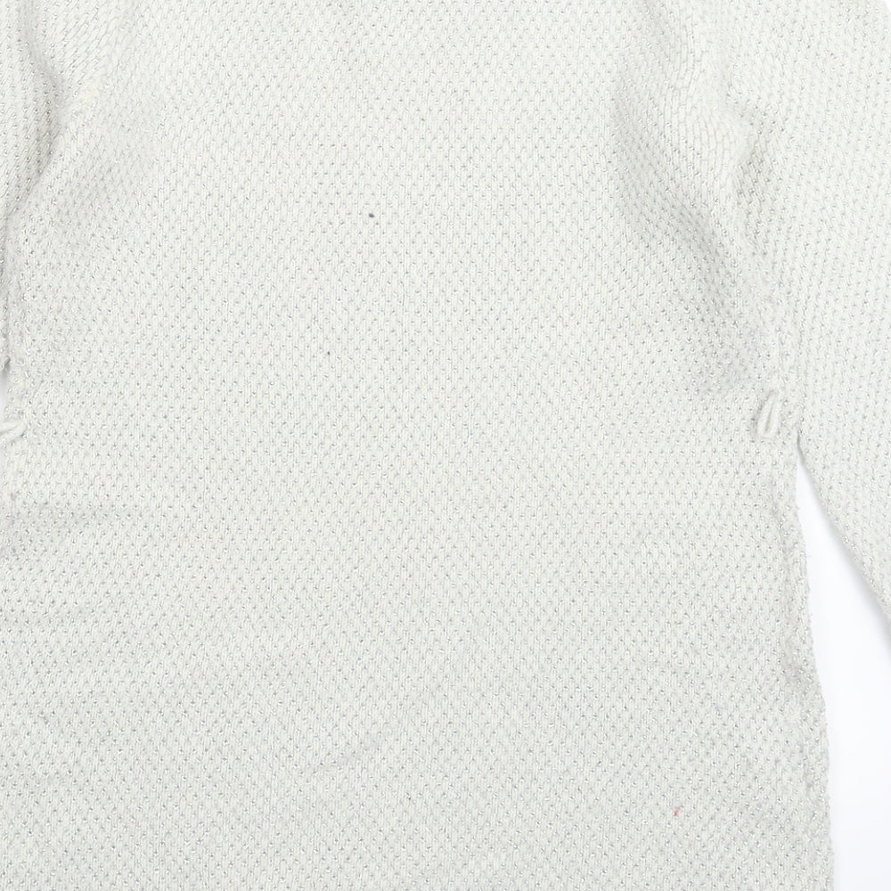 H&M Womens White  Knit Pullover Jumper Size M
