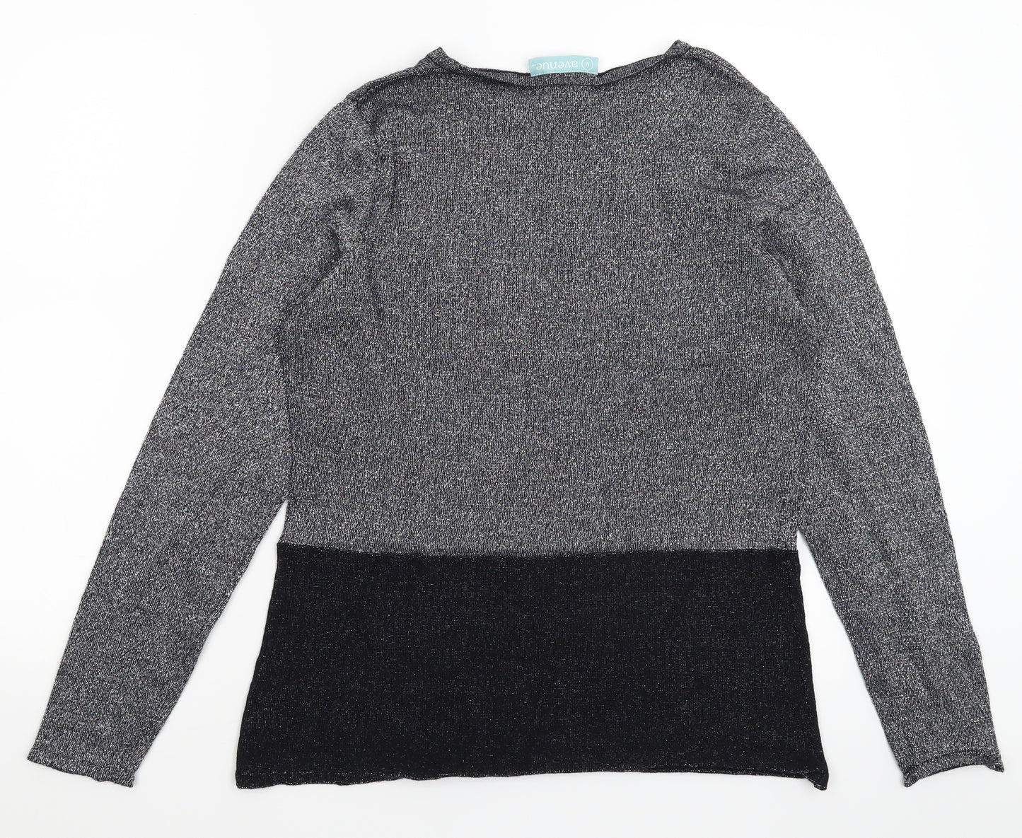 Avenue Womens Silver  Knit Pullover Jumper Size 14