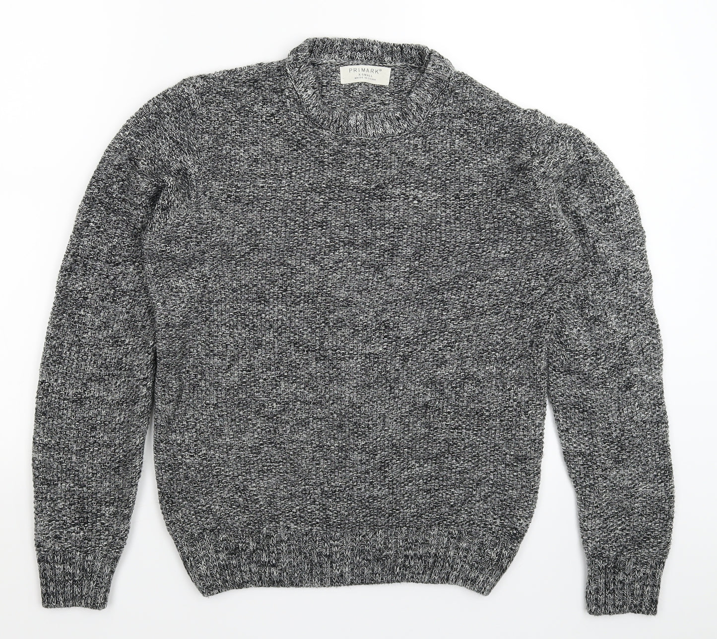Primark Mens Grey  Knit Pullover Jumper Size XS