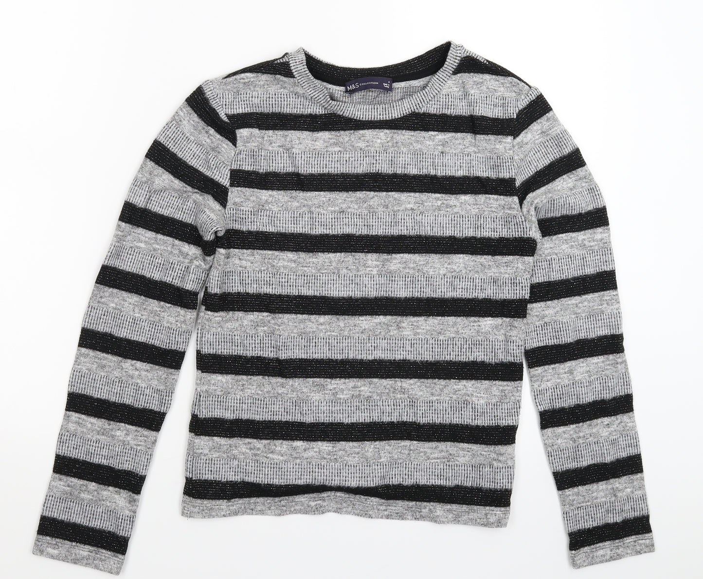 Marks and Spencer Womens Multicoloured Striped Knit Pullover Jumper Size 8