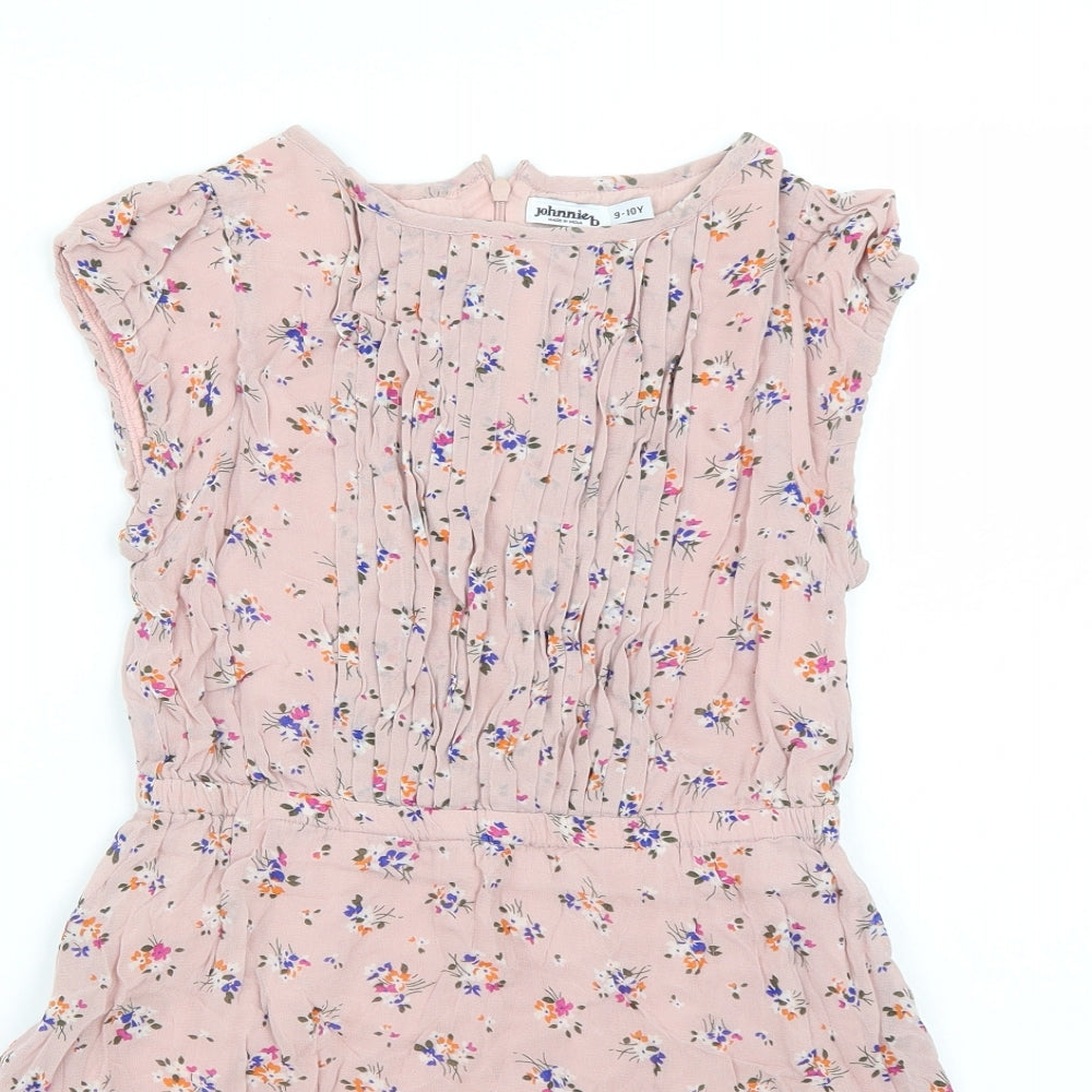 Jonnie B Girls Pink Floral  T-Shirt Dress  Size 9-10 Years