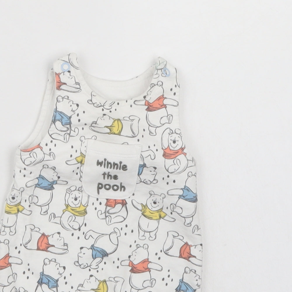 Disney Baby White   Romper One-Piece Size Newborn  - Winnie The Pooh
