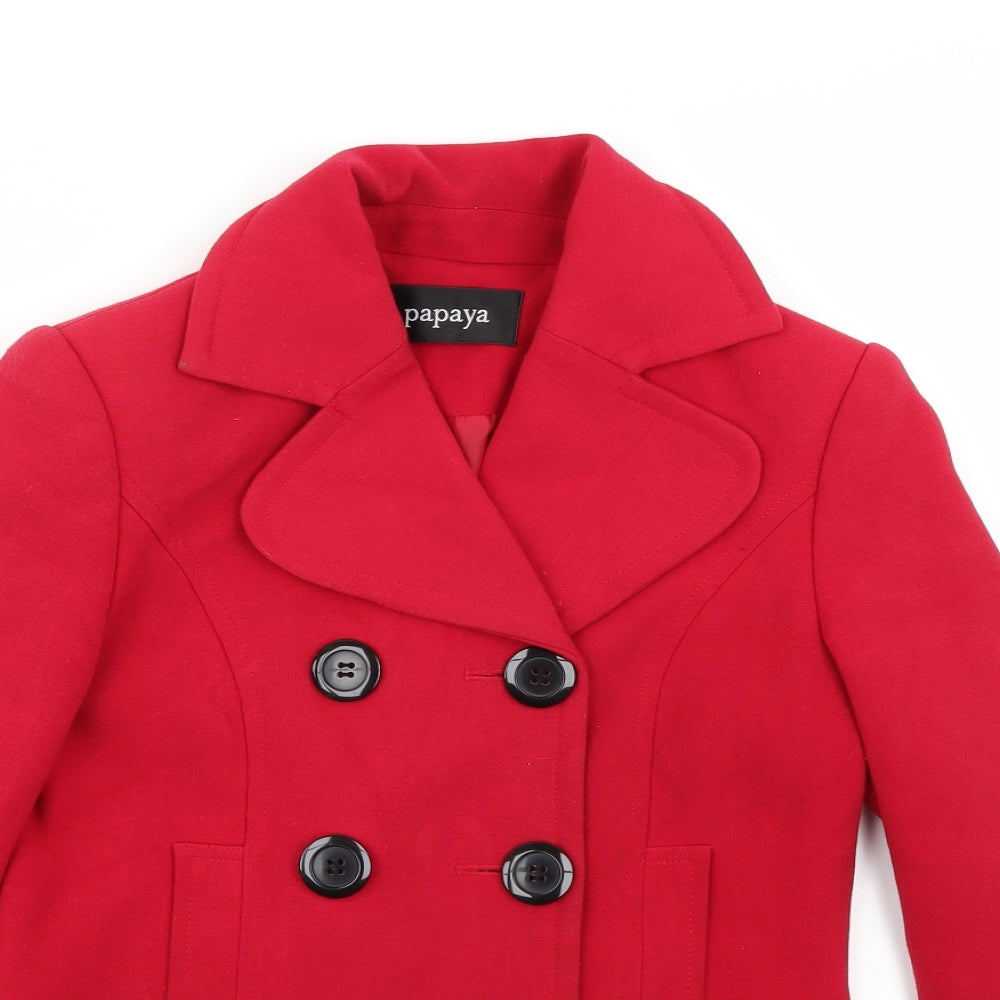 Papaya Womens Red   Pea Coat Coat Size 8