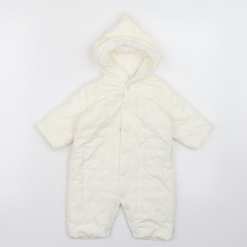 baby mexx Baby White   Basic Coat Snowsuit Size 0-3 Months