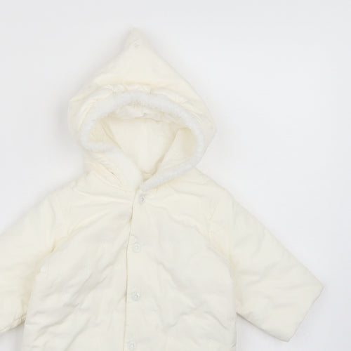 baby mexx Baby White   Basic Coat Snowsuit Size 0-3 Months