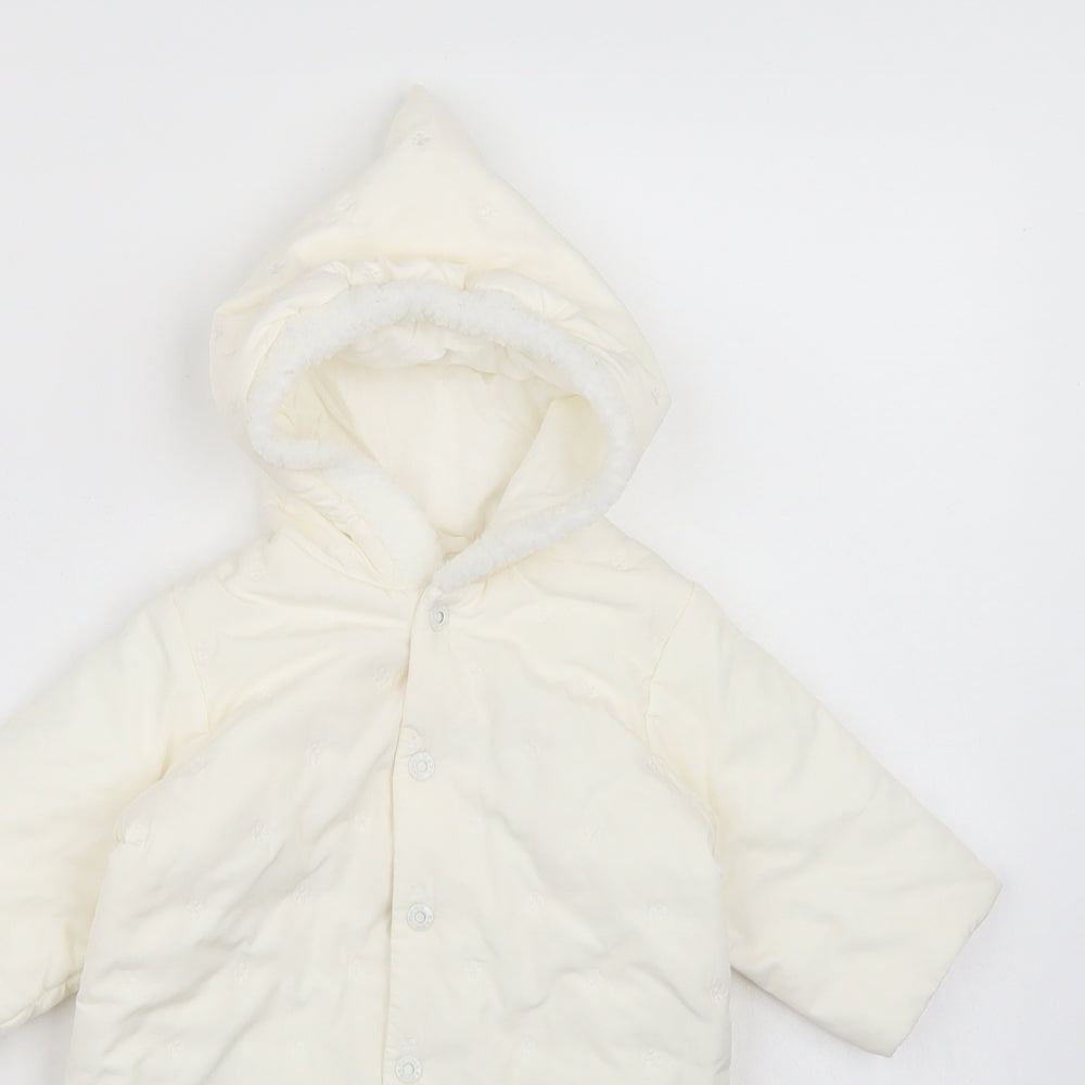 baby mexx Baby White   Basic Coat Snowsuit Size 0-3 Months