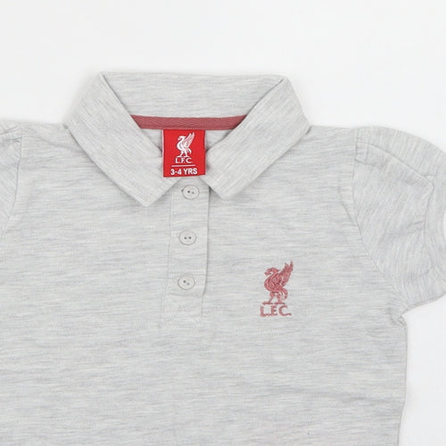L.F.C Girls Grey   Basic Polo Size 3-4 Years  - Liverpool FC