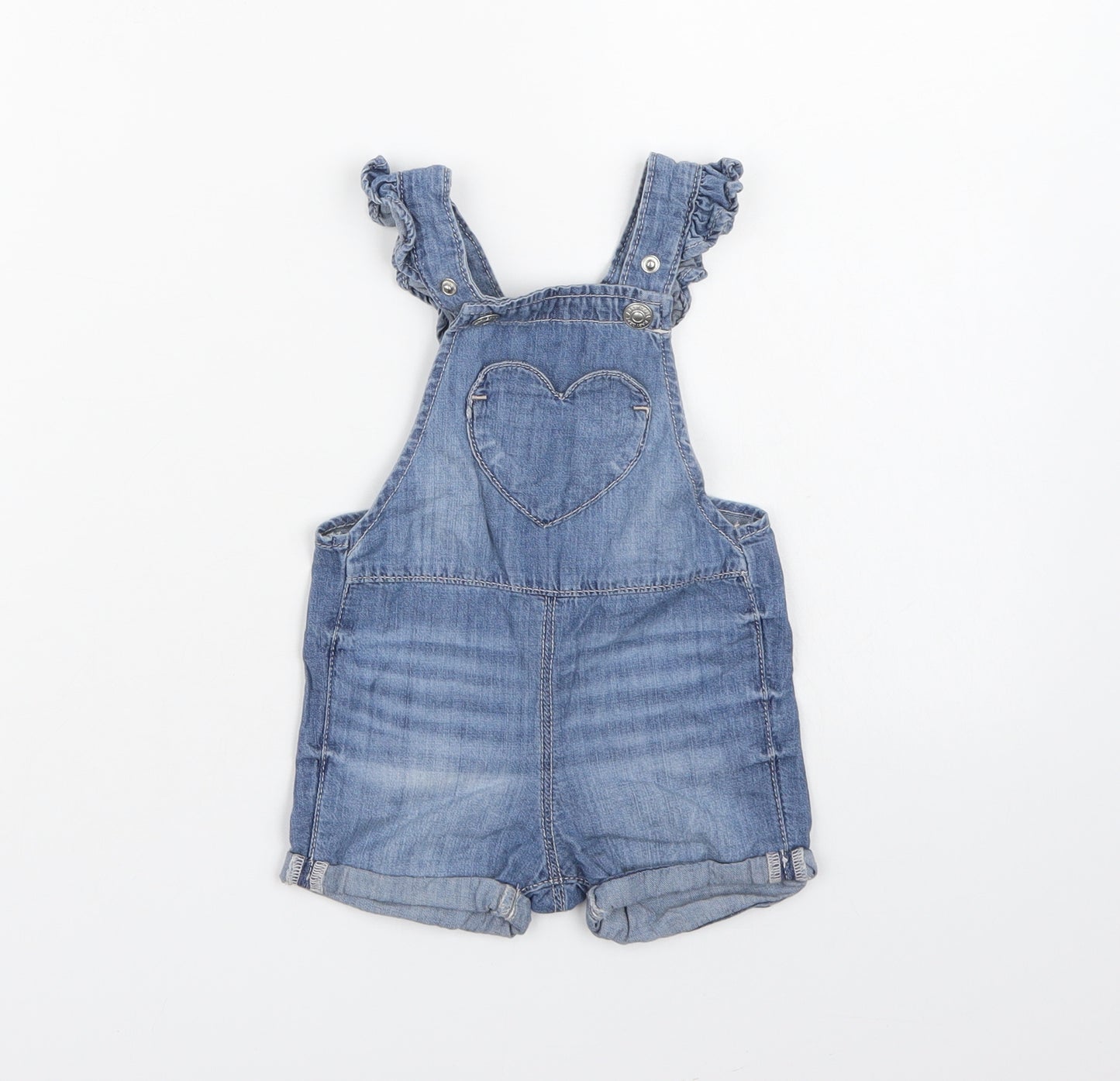H&M Girls Blue  Denim Dungaree One-Piece Size 6-9 Months