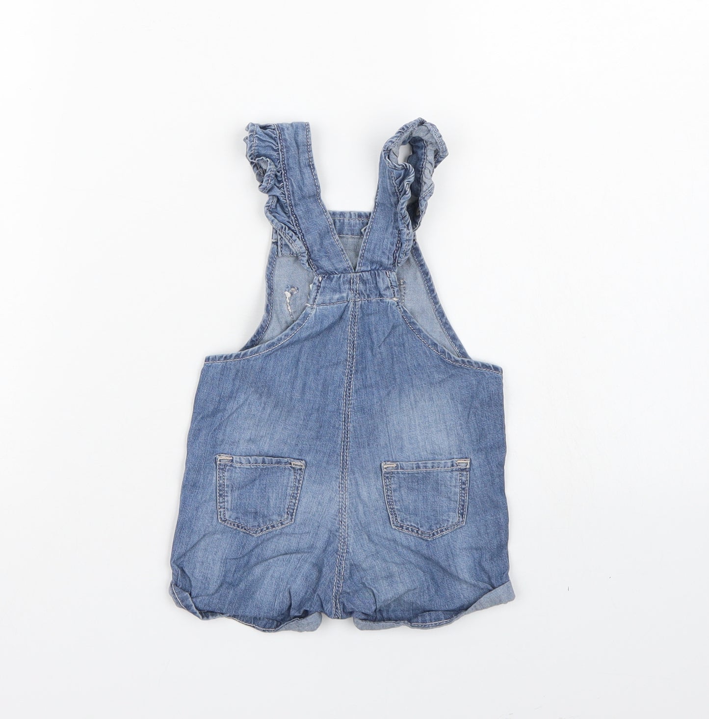 H&M Girls Blue  Denim Dungaree One-Piece Size 6-9 Months