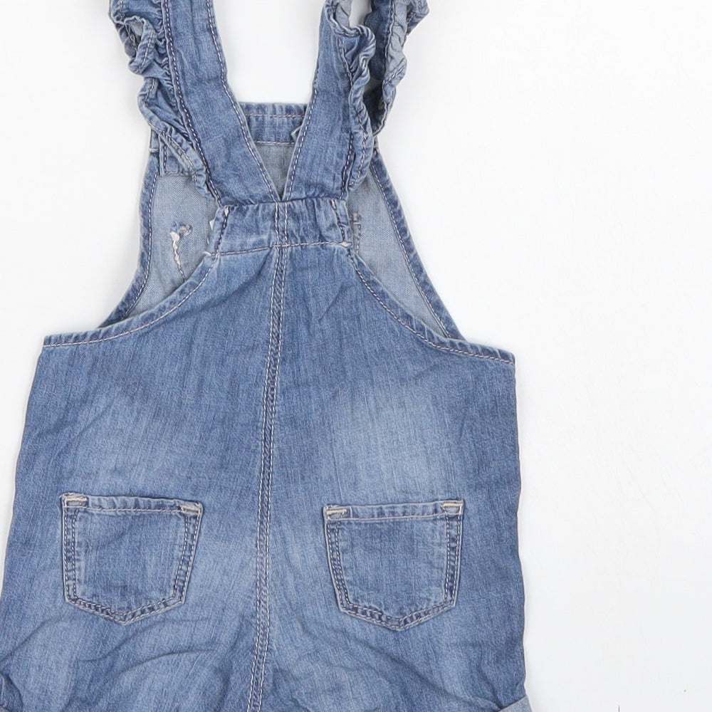 H&M Girls Blue  Denim Dungaree One-Piece Size 6-9 Months
