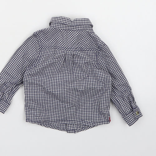 John Lewis Boys Blue Check  Basic Button-Up Size 6-9 Months