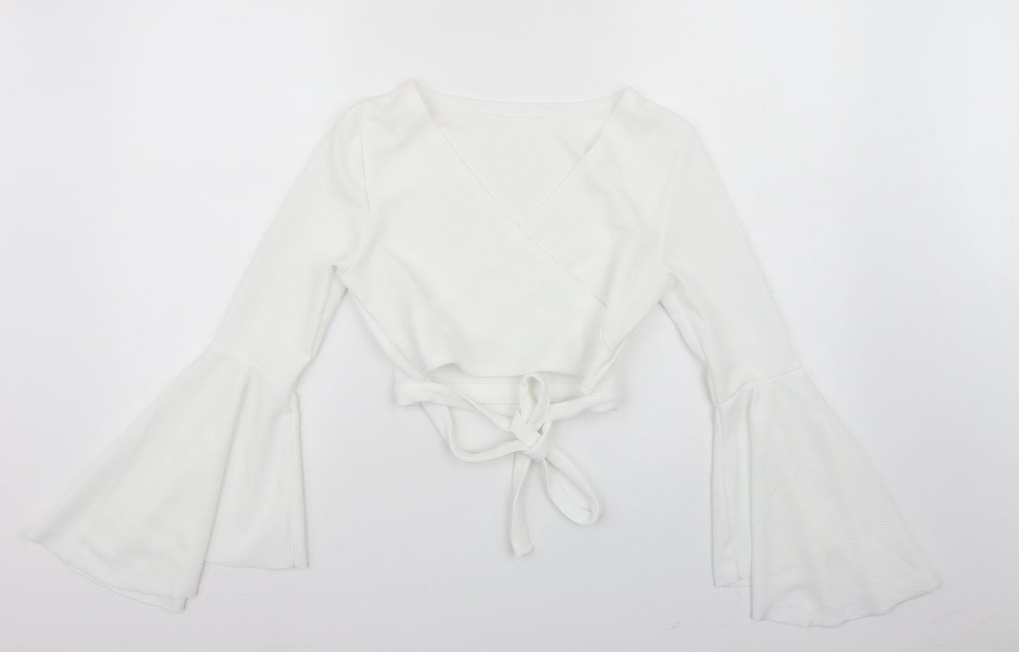 Preworn Womens White   Wrap Blouse Size M