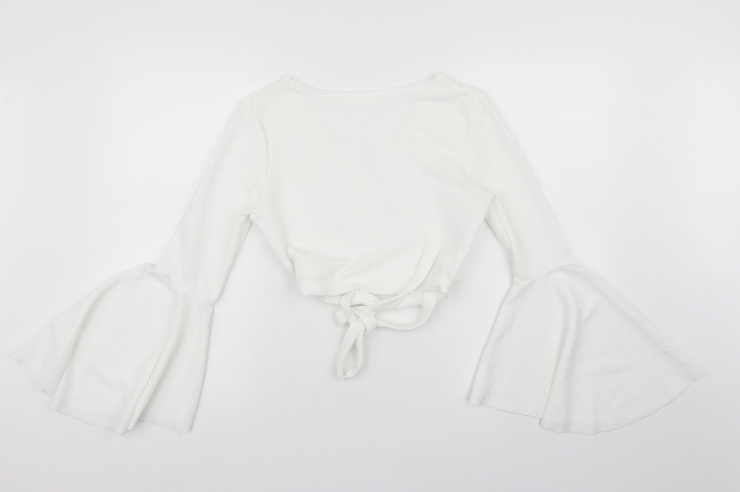 Preworn Womens White   Wrap Blouse Size M