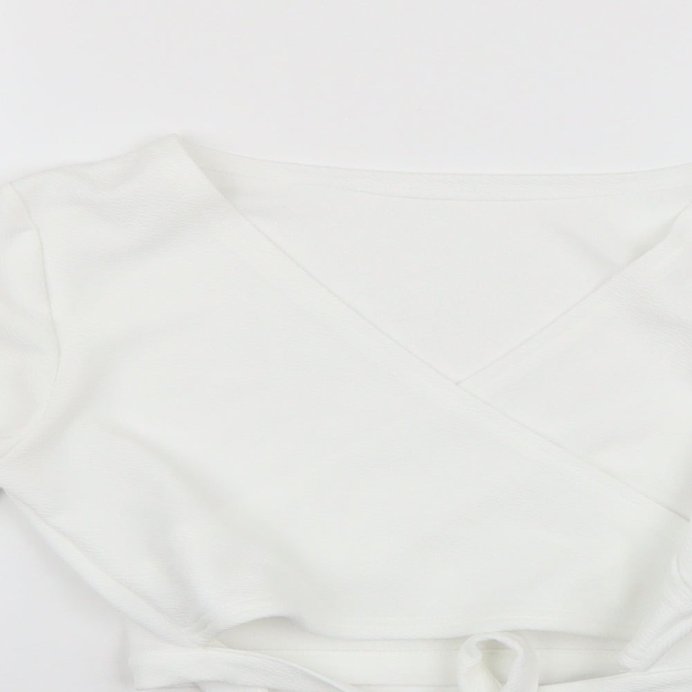 Preworn Womens White   Wrap Blouse Size M