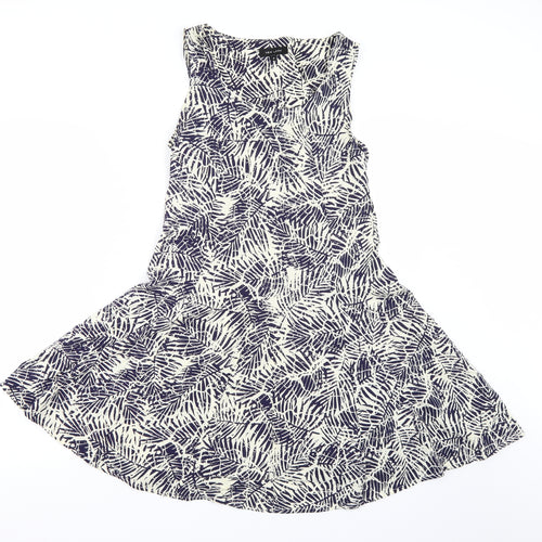 New Look Womens Blue Floral  A-Line  Size 8