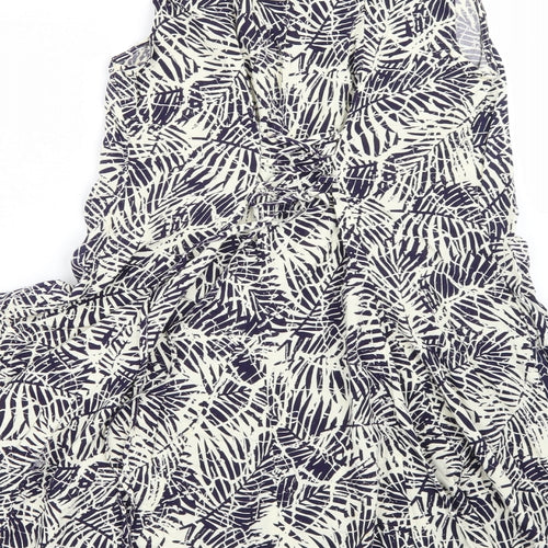 New Look Womens Blue Floral  A-Line  Size 8