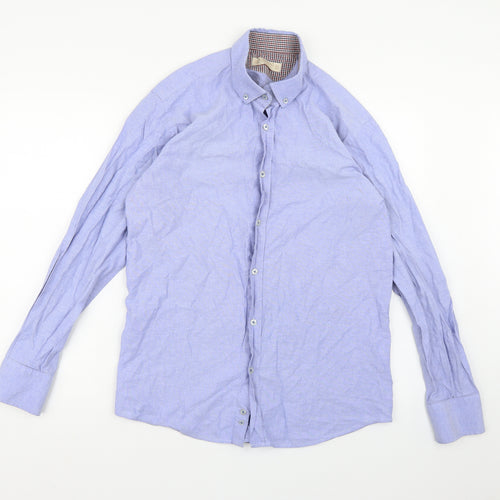 Cavani Mens Blue    Button-Up Size L