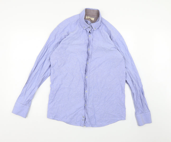 Cavani Mens Blue    Button-Up Size L