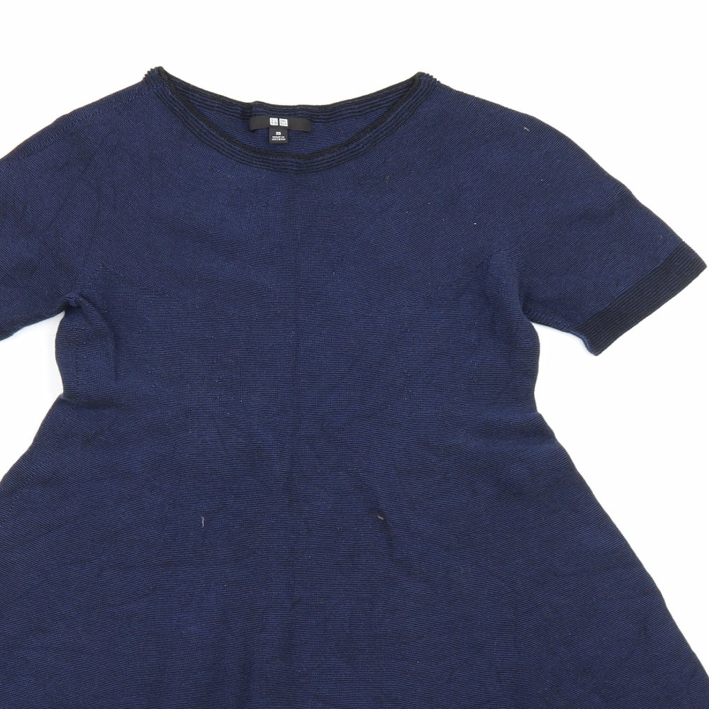 UNI QLO Womens Blue  Knit T-Shirt Dress  Size S