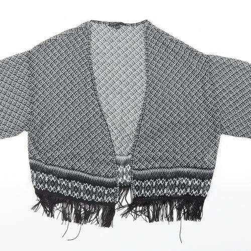 Candy Couture Girls Black Geometric  Cardigan Jumper Size 12-13 Years