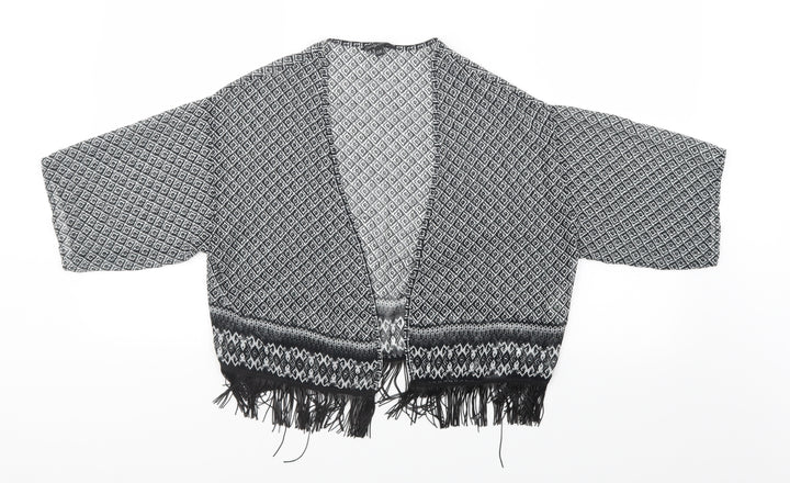 Candy Couture Girls Black Geometric Cardigan Jumper Size 12-13 Years