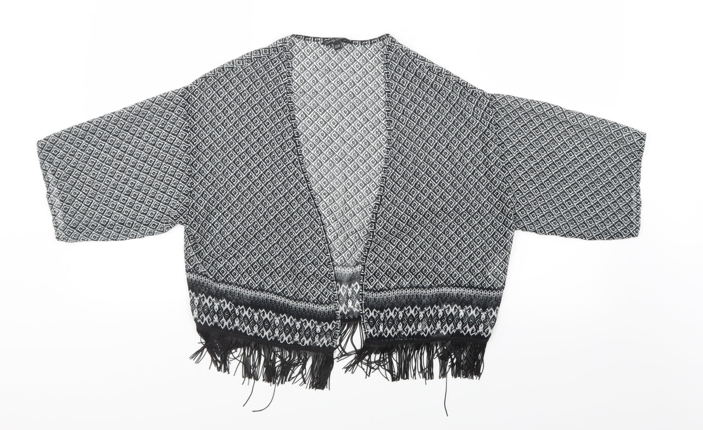 Candy Couture Girls Black Geometric  Cardigan Jumper Size 12-13 Years