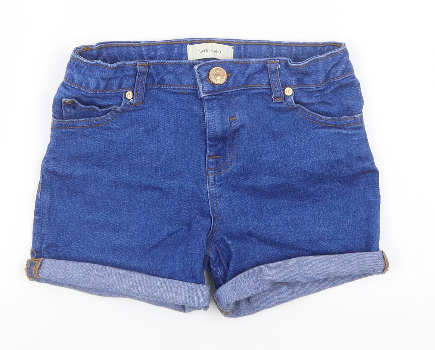 River Island Girls Blue   Cut-Off Shorts Size 9-10 Years