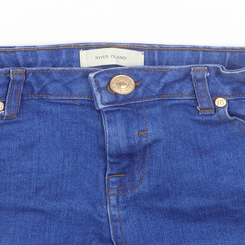 River Island Girls Blue   Cut-Off Shorts Size 9-10 Years