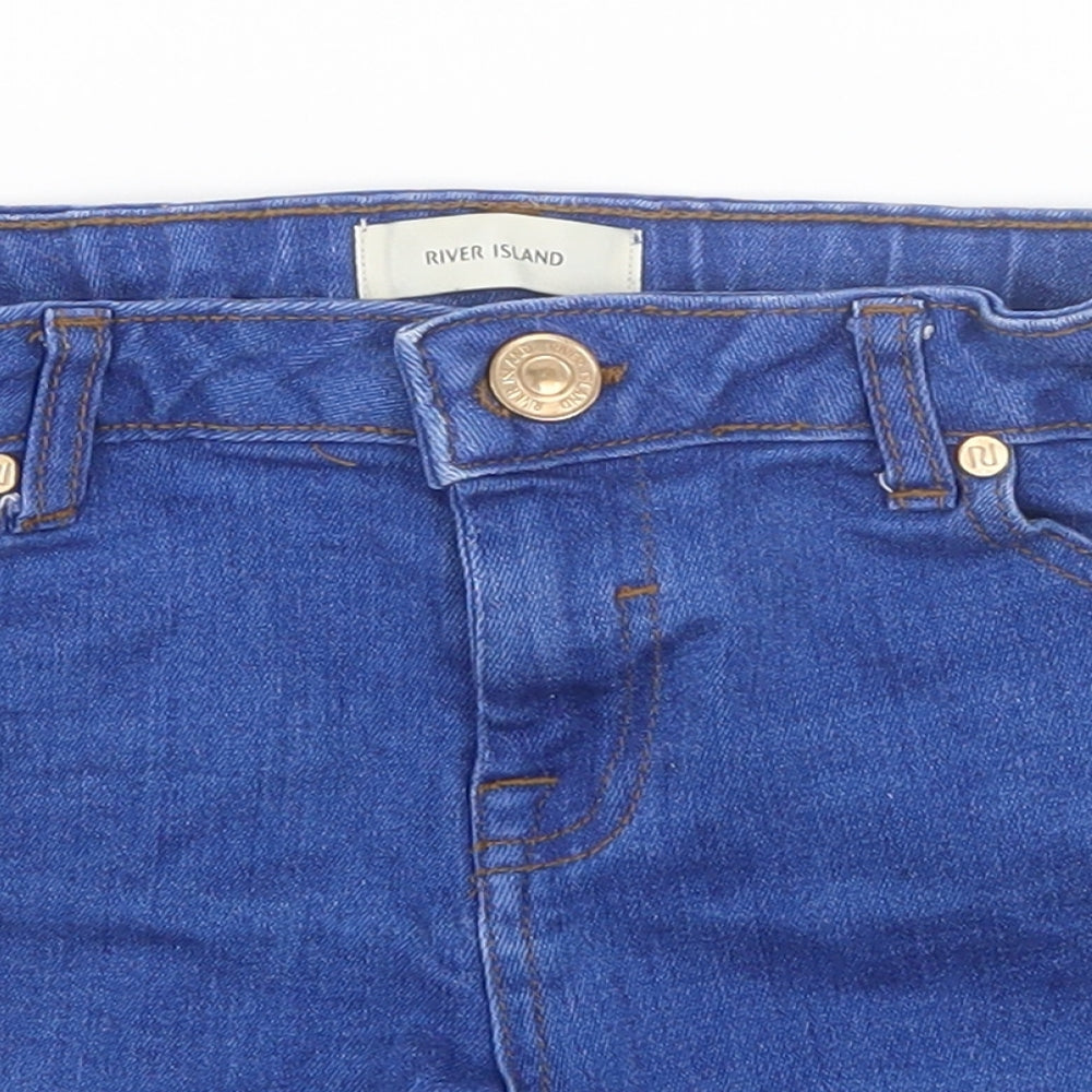 River Island Girls Blue   Cut-Off Shorts Size 9-10 Years